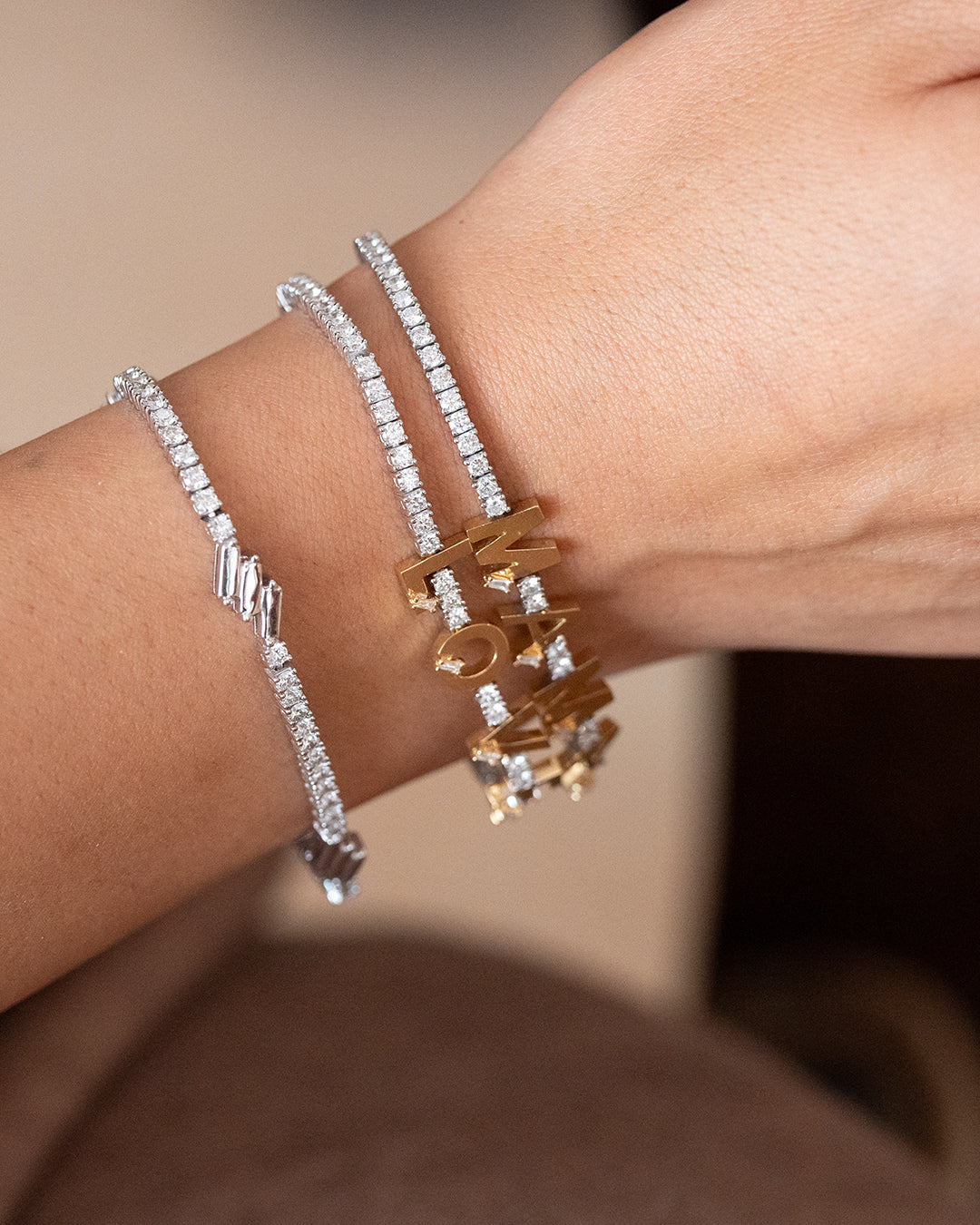 Golden - Tennis MAMA Bracelet