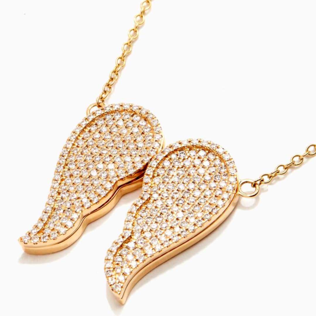 Freedom Necklace/ Earrings Paved-in Diamonds Yellow Gold