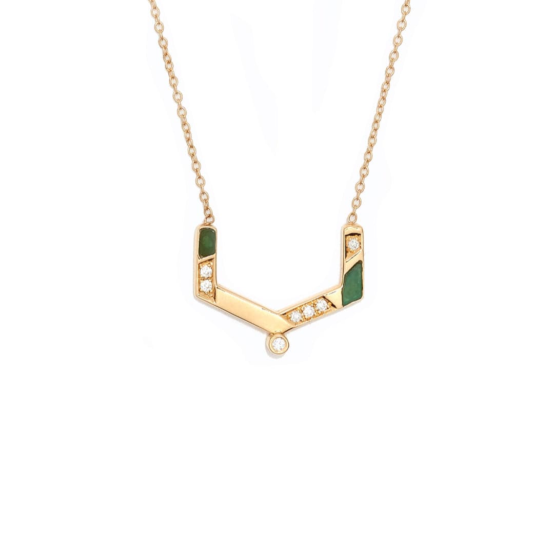 28 Collection Necklace (ب)- Green - Charmaleena Jewellery