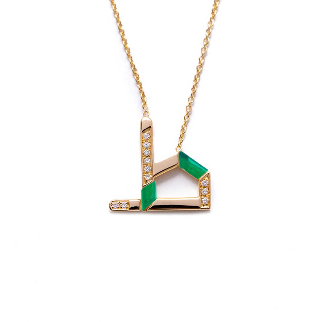 28 Collection Necklace (ط) - Green - Charmaleena Jewellery