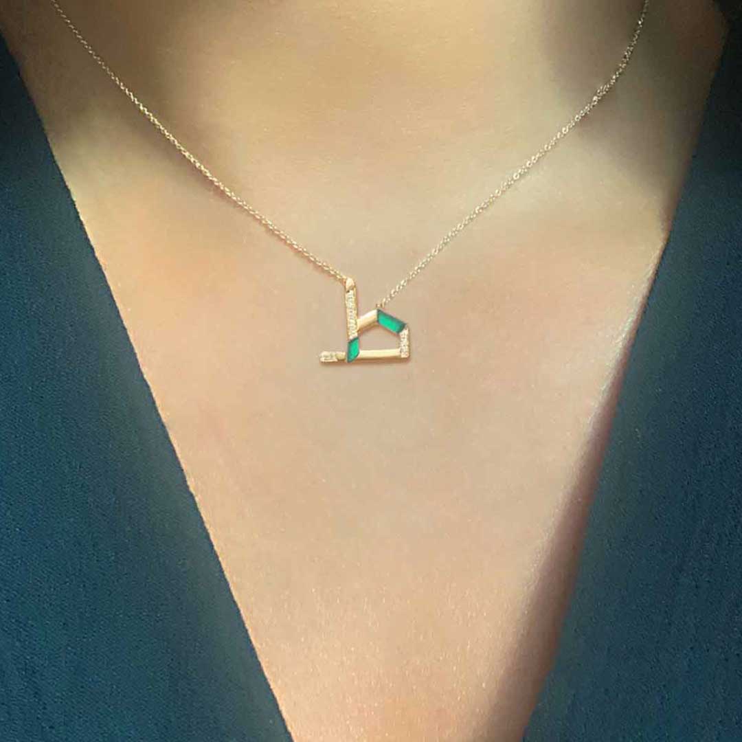 28 Collection Necklace (ط) - Green - Charmaleena Jewellery