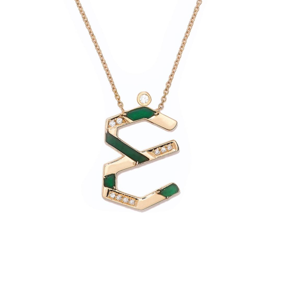 28 Collection Necklace (غ) - Green - Charmaleena Jewellery