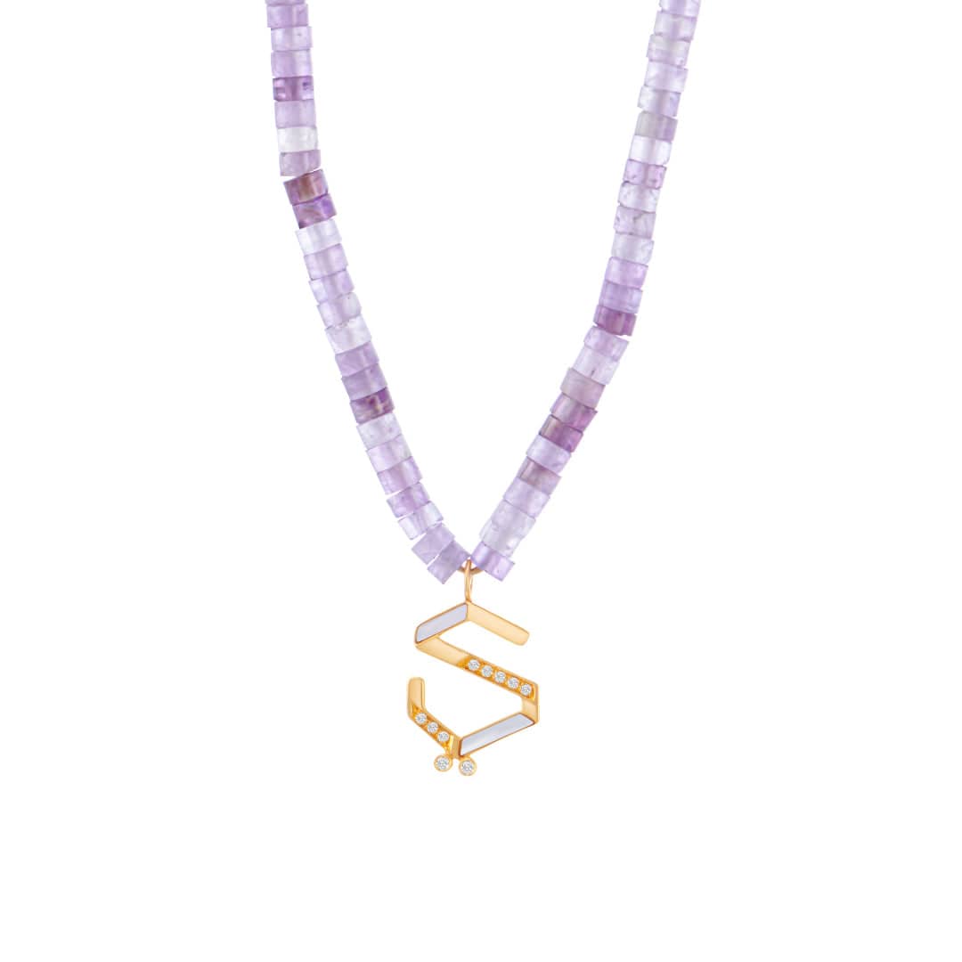 28 Collection Necklace (ي) - White - Charmaleena Jewellery