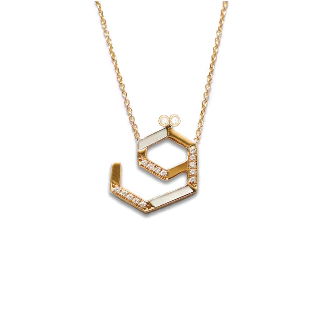 28 Collection Necklace (ق) - White - Charmaleena Jewellery