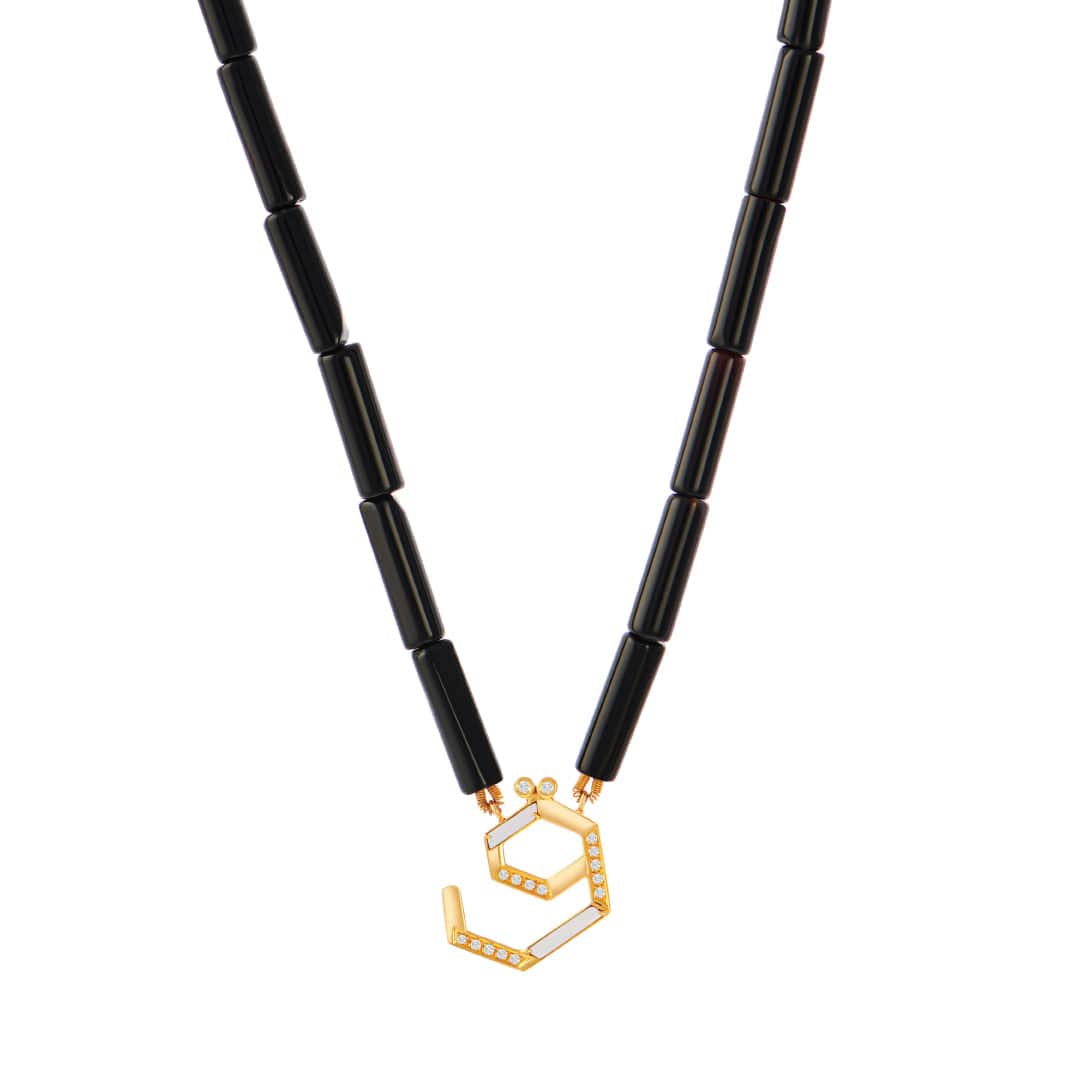 28 Collection Necklace (ق) - White - Charmaleena Jewellery