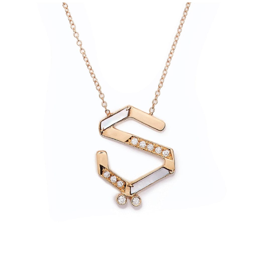 28 Collection Necklace (ي) - White - Charmaleena Jewellery