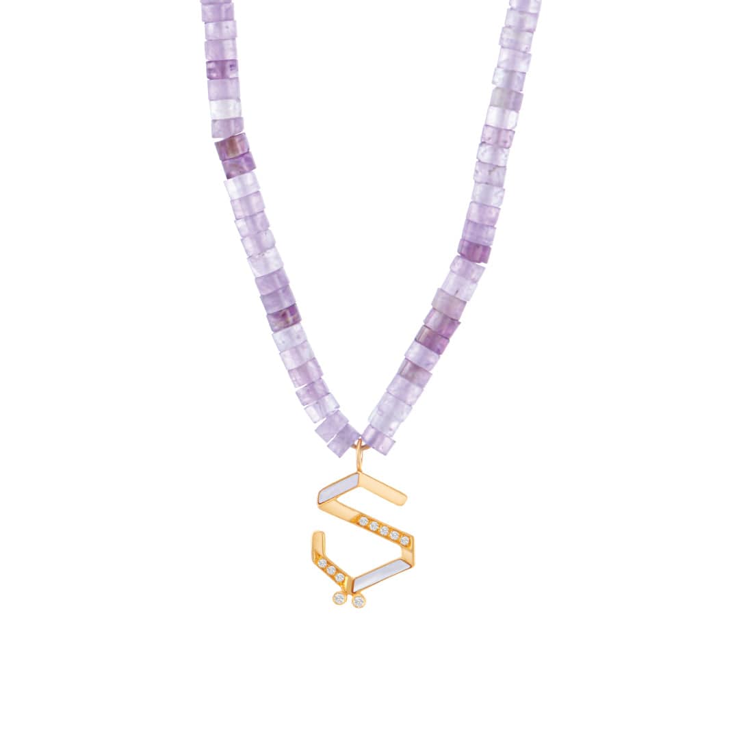 28 Collection Necklace (ي) - White - Charmaleena Jewellery