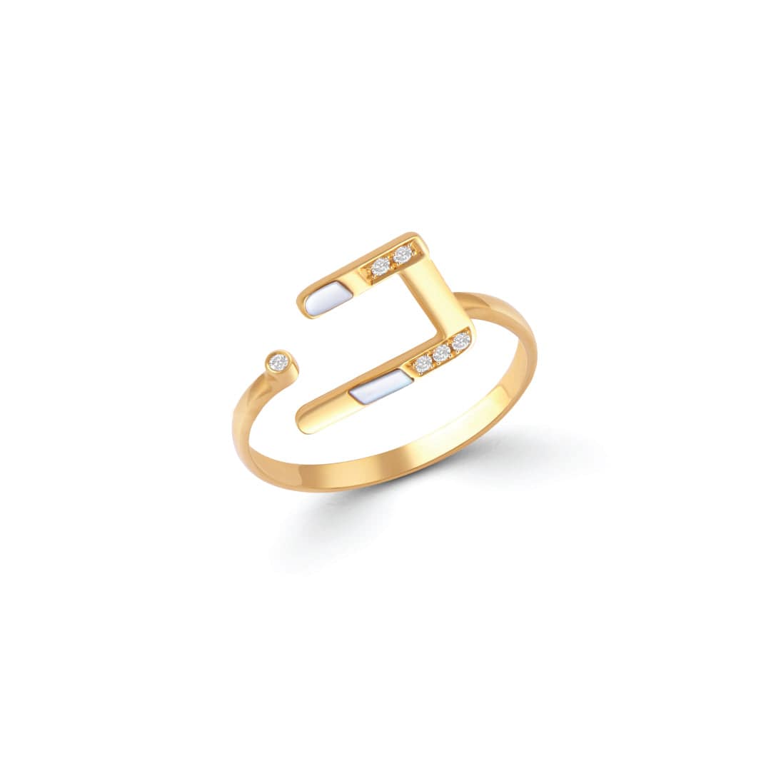 28 Collection Ring (د) - White - Charmaleena Jewellery