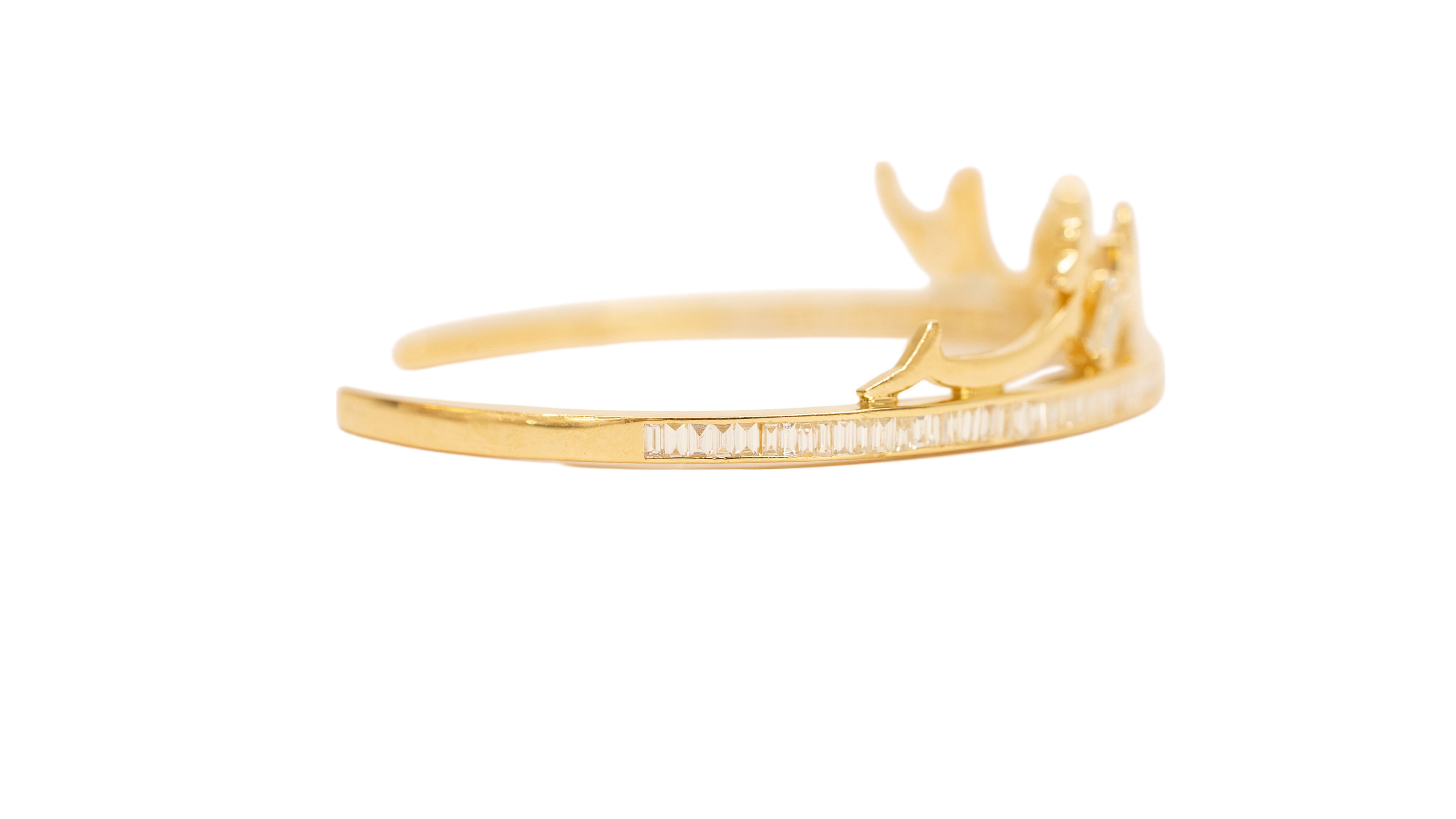 Golden- Custom Baguette Bangle - Yellow - Charmaleena Jewellery - Diamond Jewellery - Golden