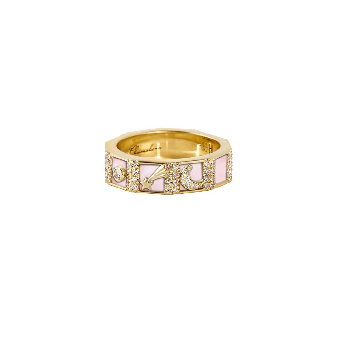 My Sky Night Band Pink Mother Of Pearl Yellow Gold