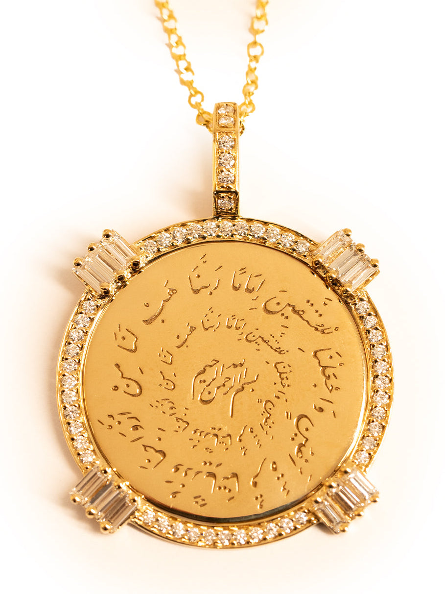 Golden - Custom Round Pendant - Paved - Yellow