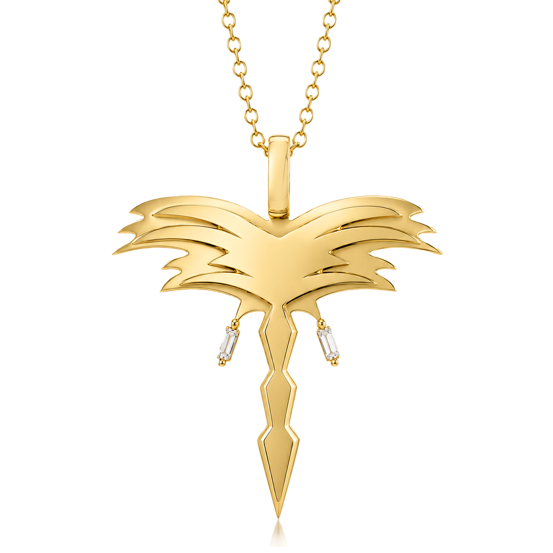 Golden- Palm Pendant - Yellow