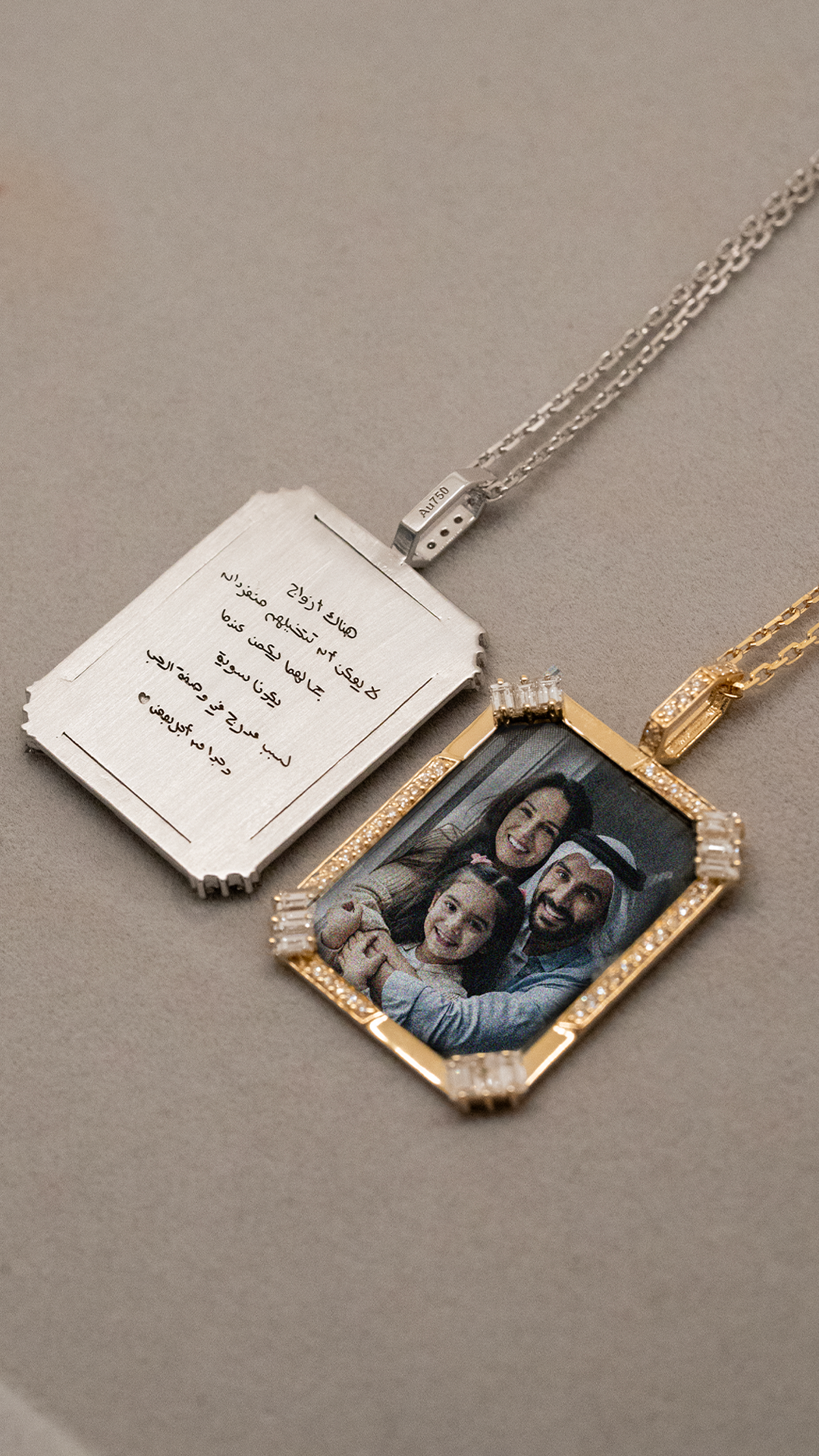 Tales & Treasures -Picture Pendant- Paved - Yellow - Charmaleena Jewellery - Diamond Jewellery - Tales & Treasures