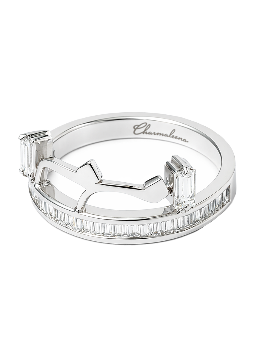 Golden - Custom Ring - Paved - Yellow Gold - Charmaleena Jewellery - Diamond Jewellery - Golden