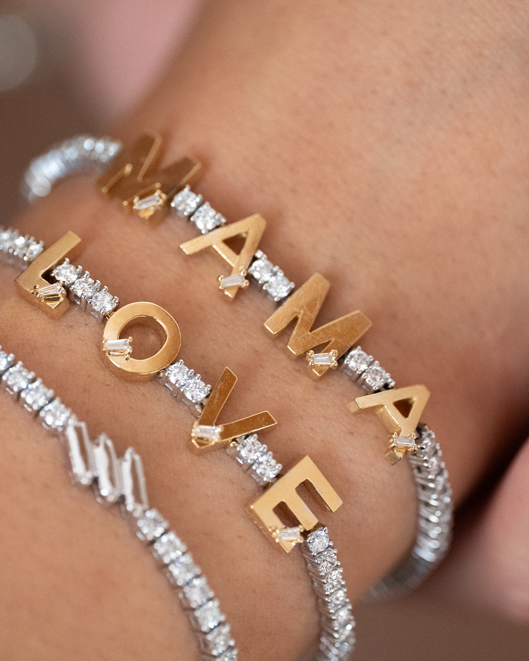 Golden - Tennis Bracelet with Golden Bars