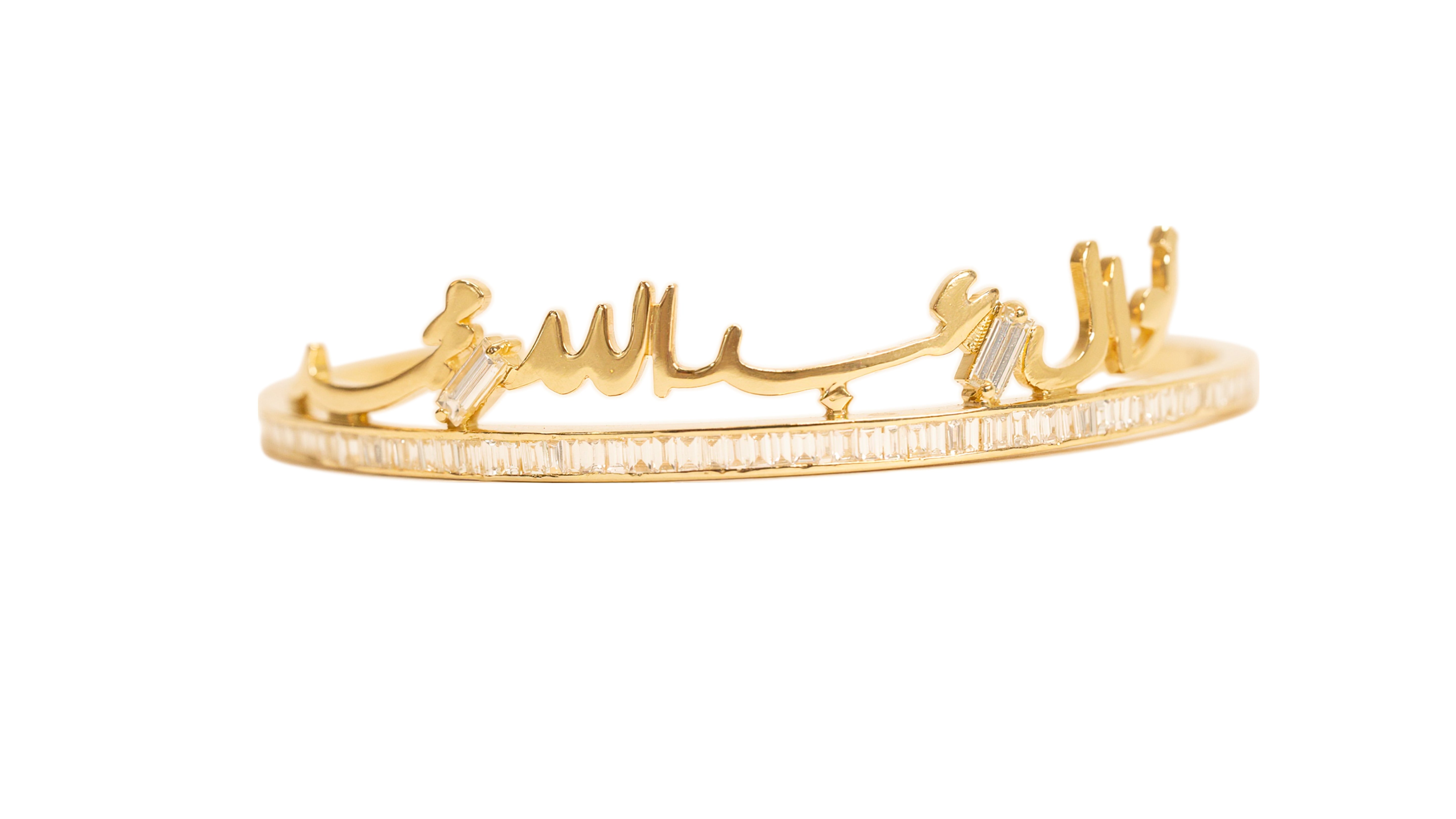 Golden- Custom Baguette Bangle - Yellow - Charmaleena Jewellery - Diamond Jewellery - Golden