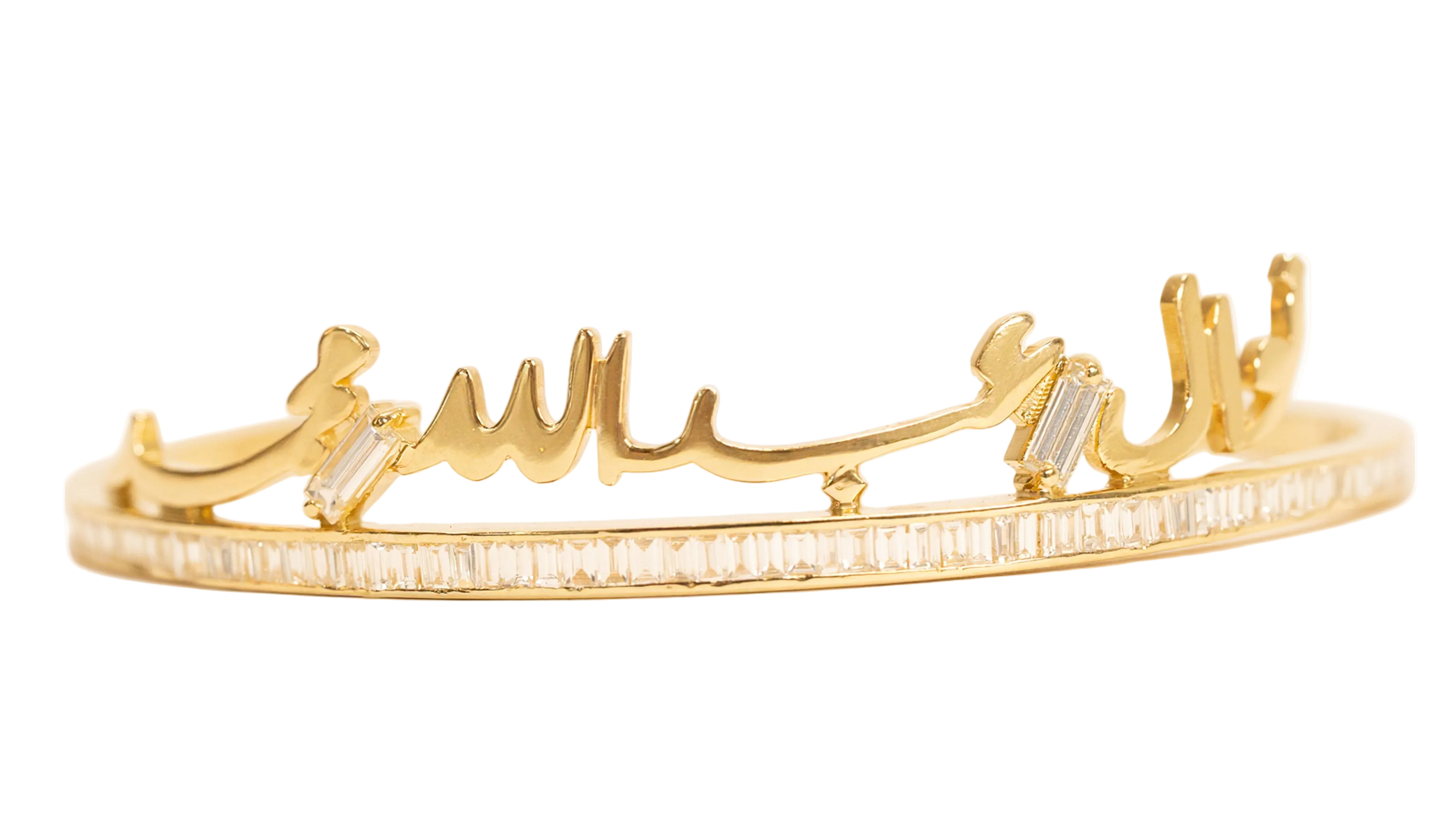 Golden- Custom Baguette Bangle - Yellow - Charmaleena Jewellery - Diamond Jewellery - Golden