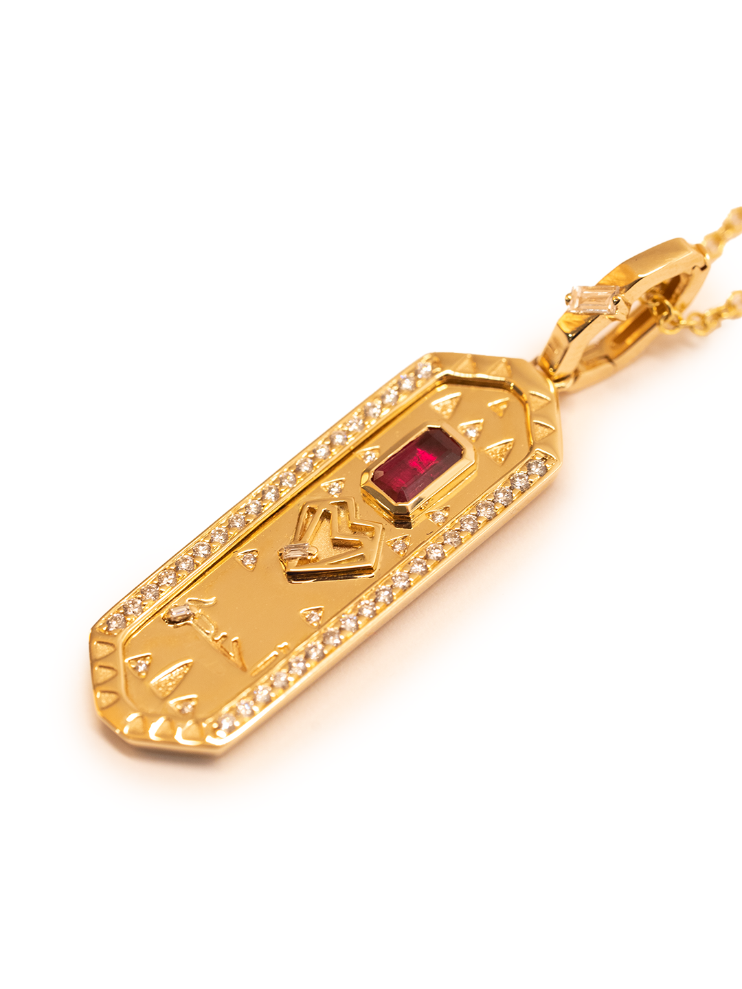 Tales & Treasures- Love Ruby Necklace - Paved in diamonds - Charmaleena Jewellery - Diamond Jewellery - Tales & Treasures