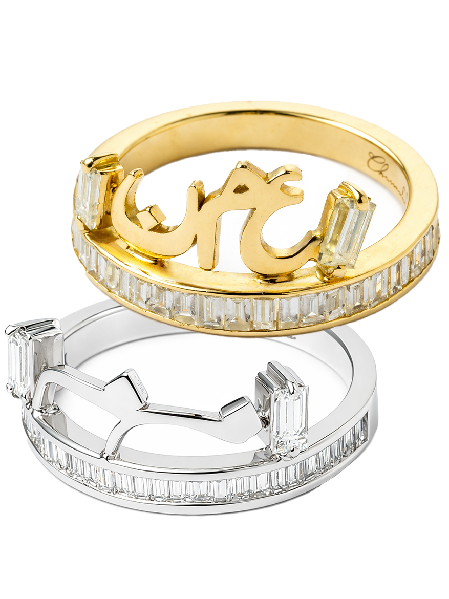 Golden - Custom Ring - Paved - Yellow Gold - Charmaleena Jewellery - Diamond Jewellery - Golden