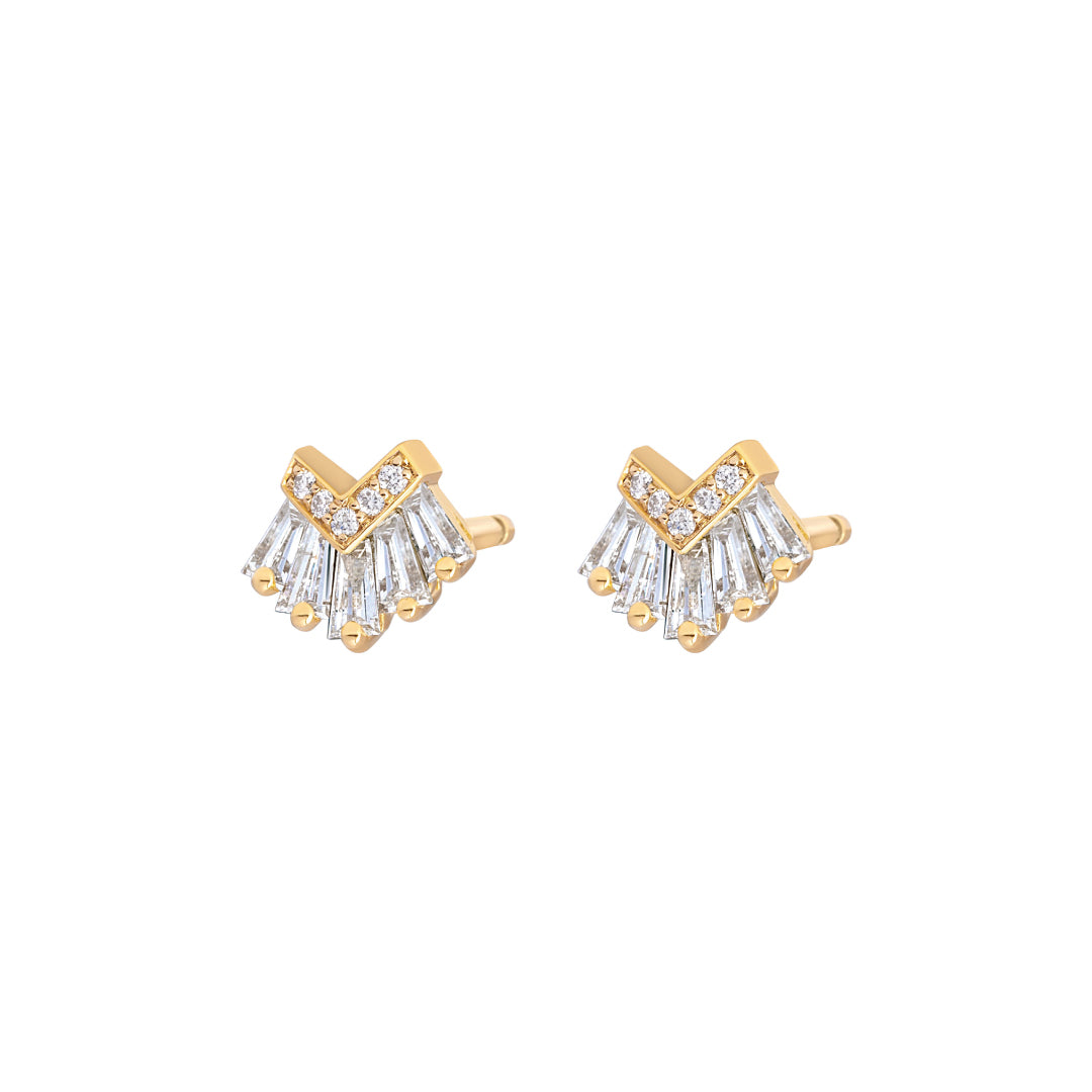 Elements Studs Earrings Pave In Diamonds Yellow gold