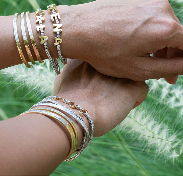 Golden - Tennis Name Bracelet