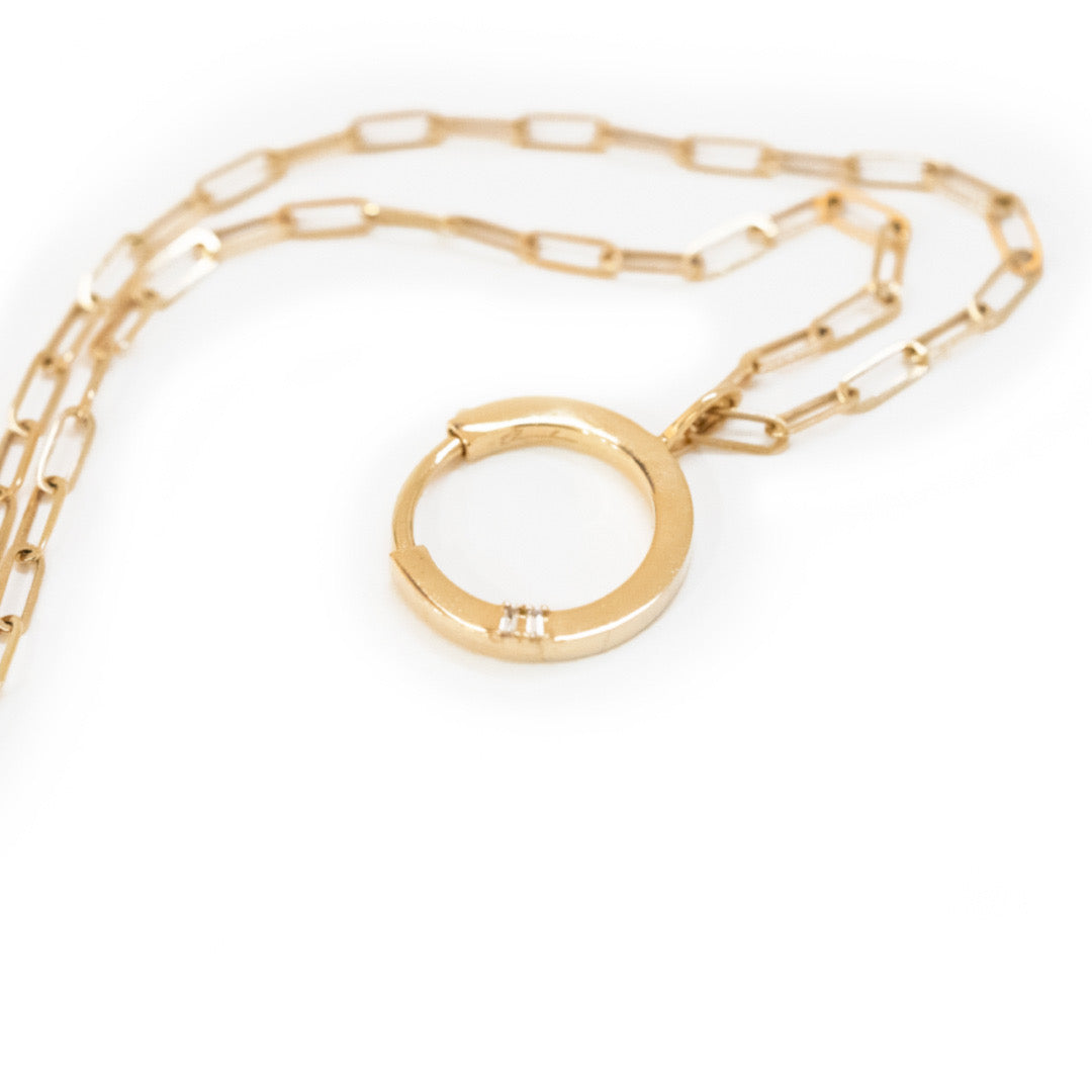 Golden - Ring Chain Necklace - Yellow