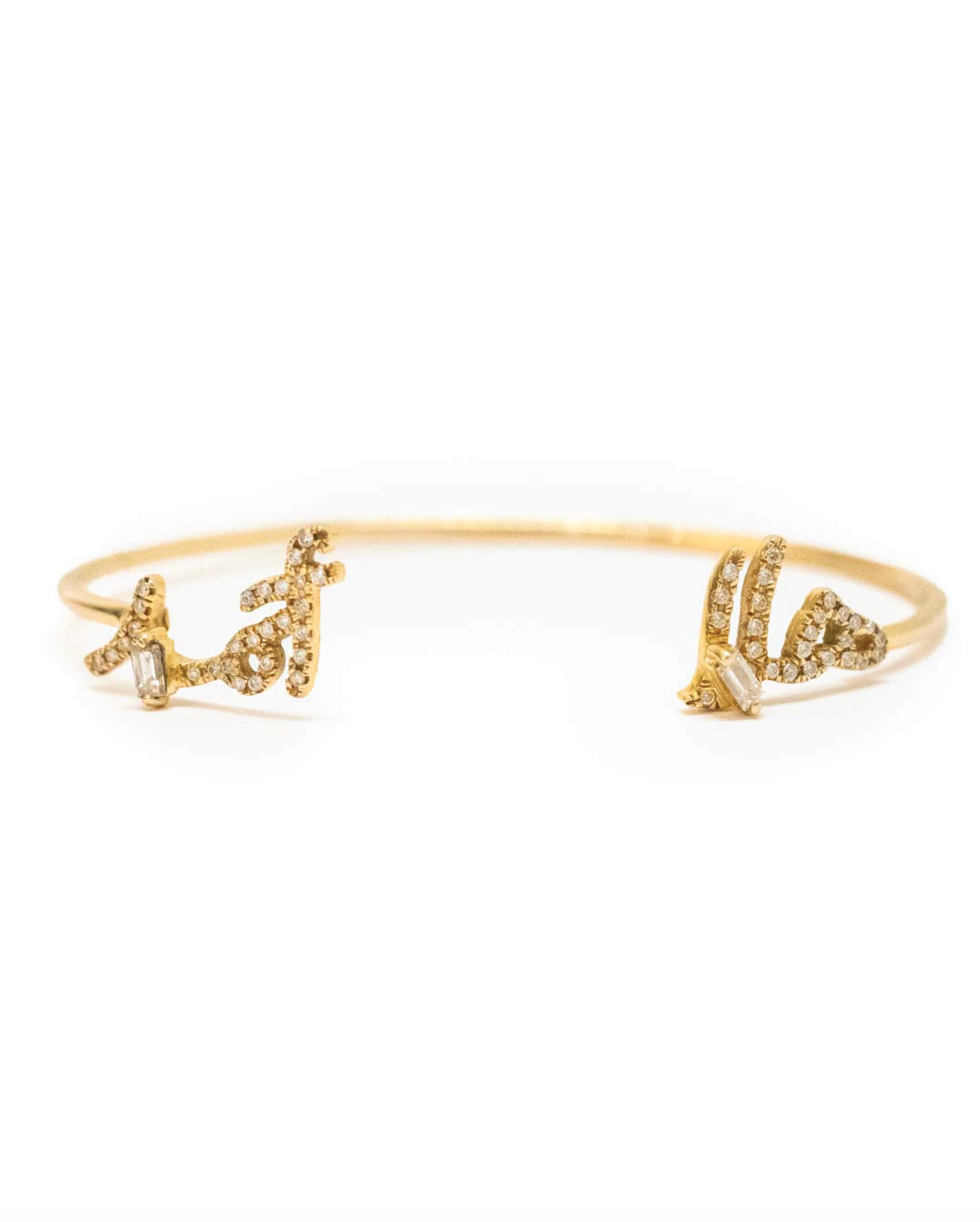Ca-love-graphy Bangle - Two Names - Paved