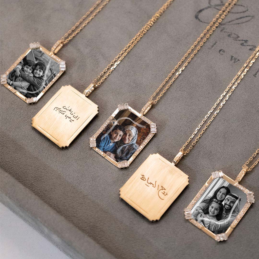 Tales & Treasures -Picture Pendant- Paved - Yellow - Charmaleena Jewellery - Diamond Jewellery - Tales & Treasures