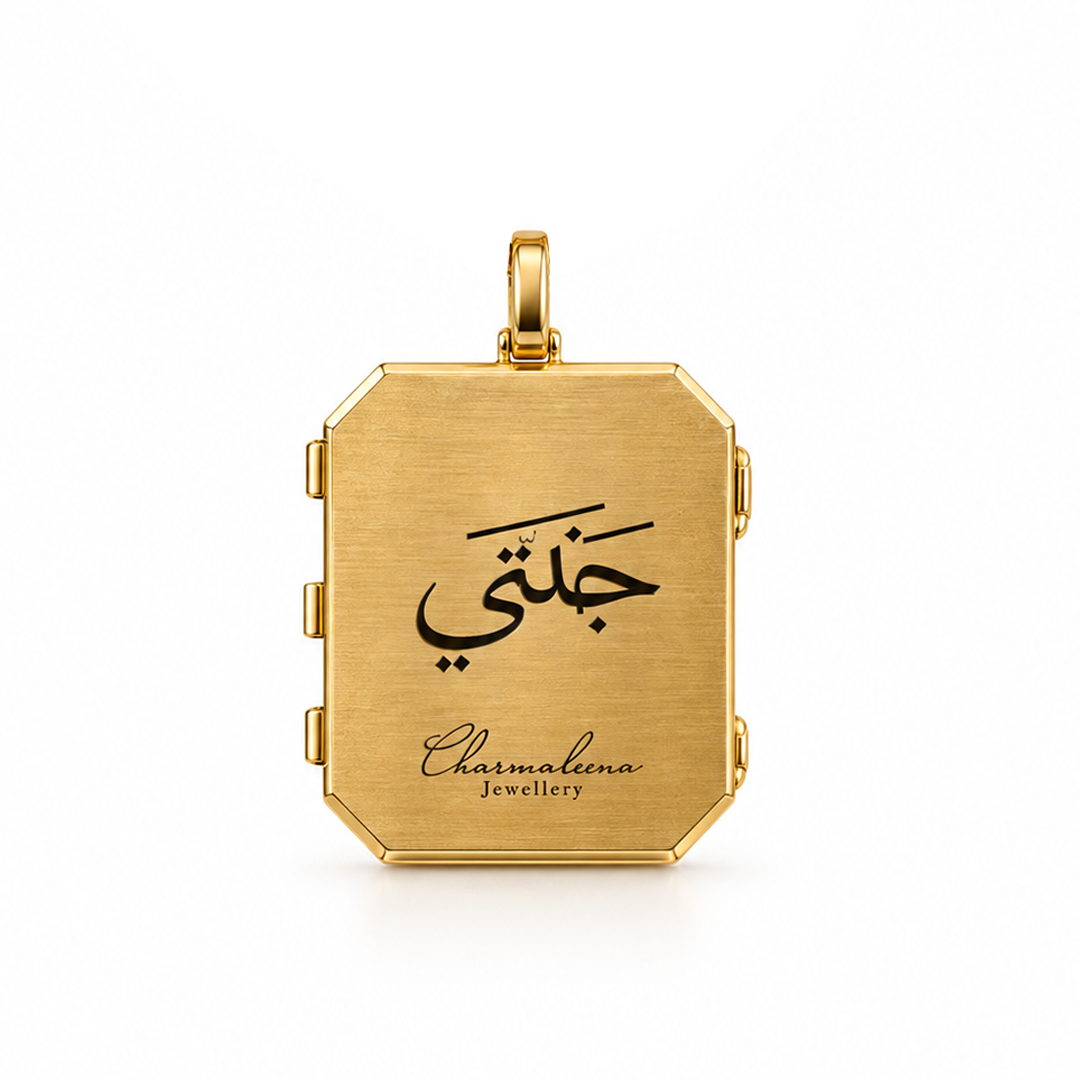 Tales & Treasures- Locket Family Picture Pendant - Paved - Charmaleena Jewellery - Diamond Jewellery - Tales & Treasures