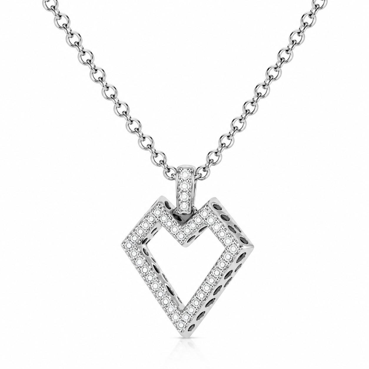 My Heart - Wild at Heart Charm Necklace - Paved