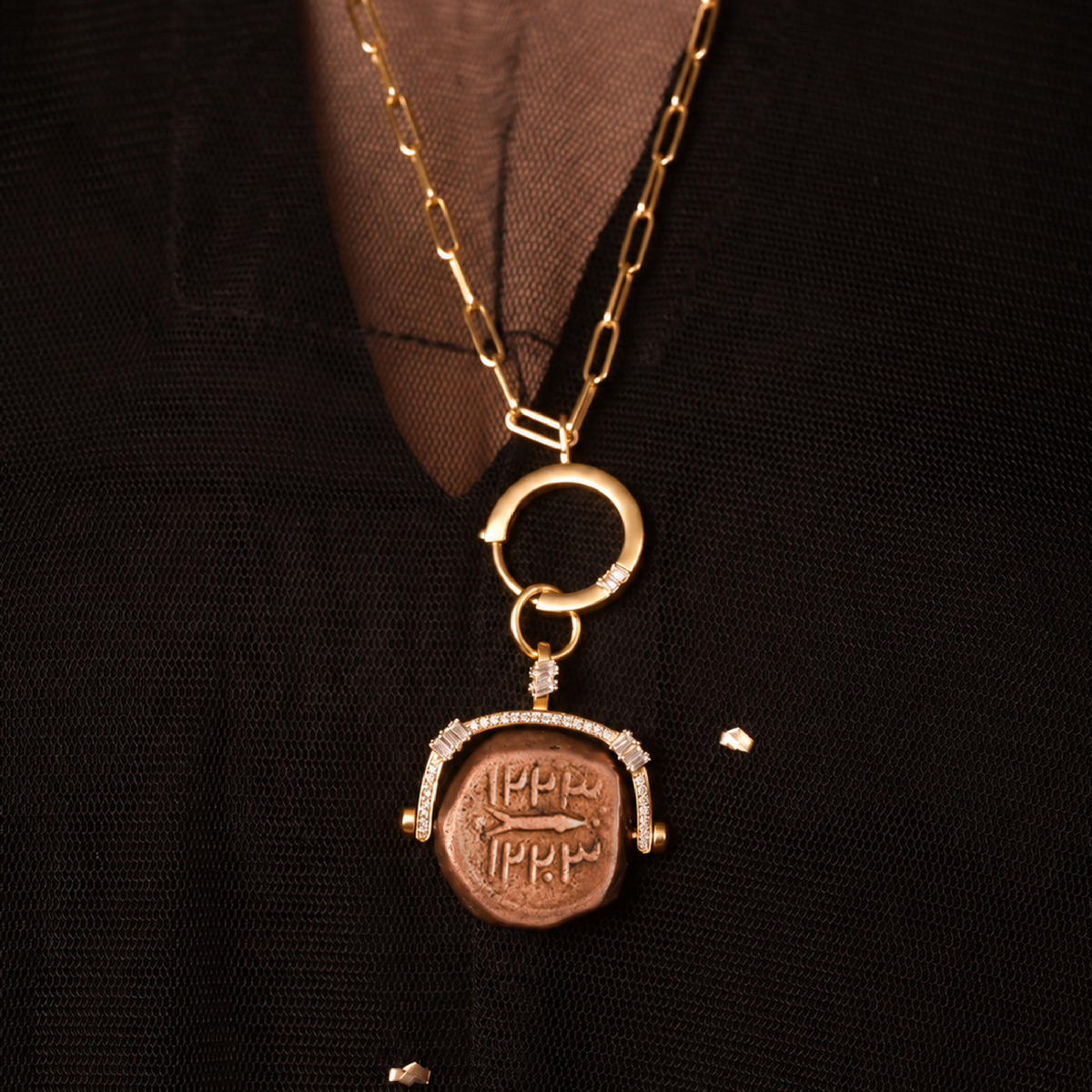 Tales & Treasures - Reversible Coin Pendant - Yellow Gold - Charmaleena Jewellery - Diamond Jewellery - Tales & Treasures