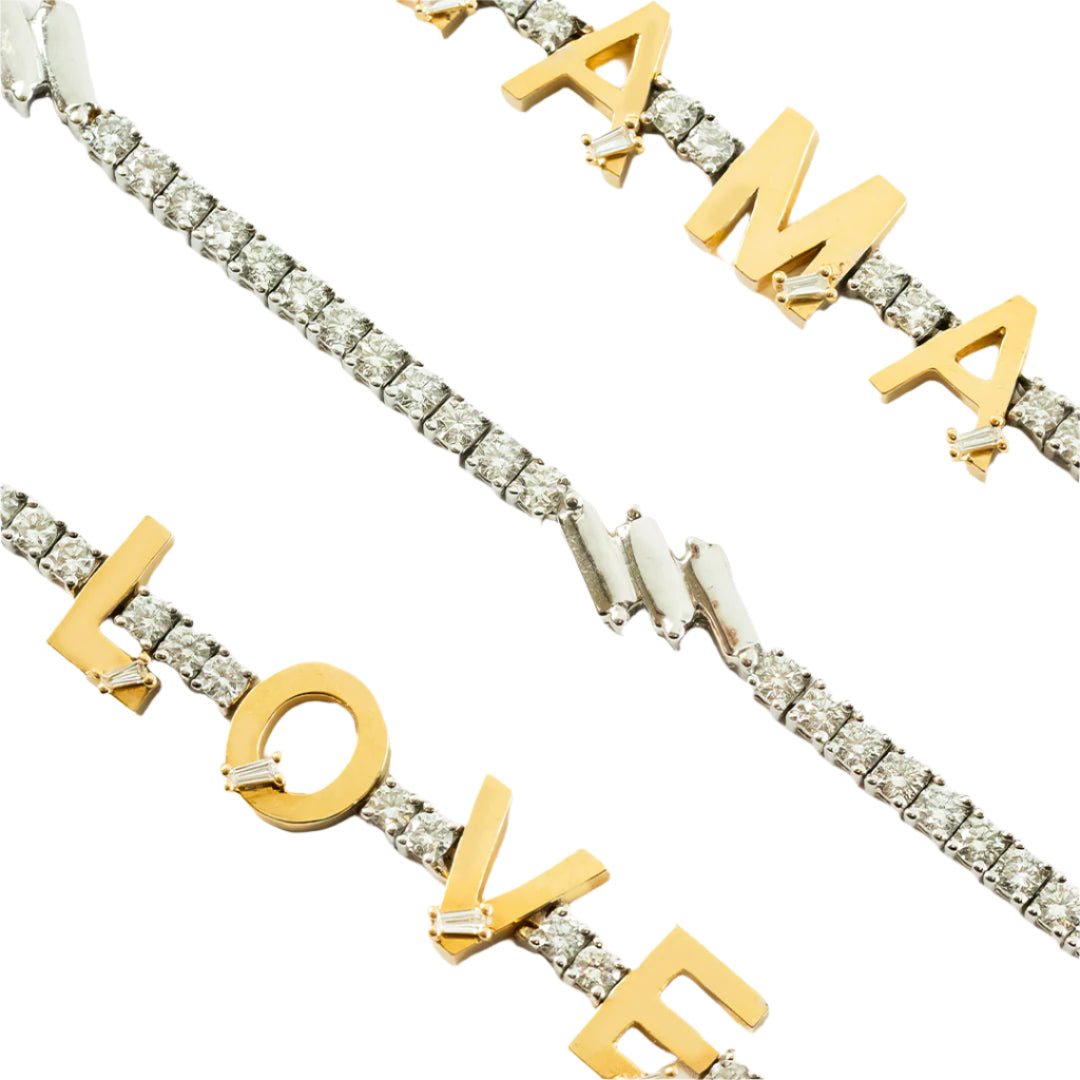 Golden - Tennis Bracelet with Golden Bars