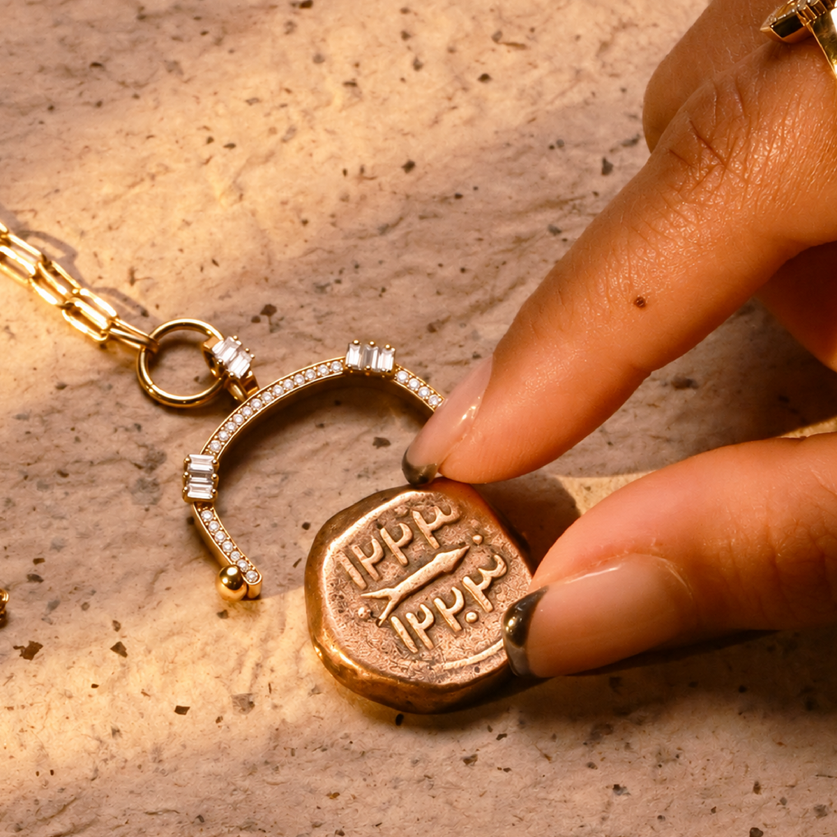 Tales & Treasures - Reversible Coin Pendant - Yellow Gold - Charmaleena Jewellery - Diamond Jewellery - Tales & Treasures