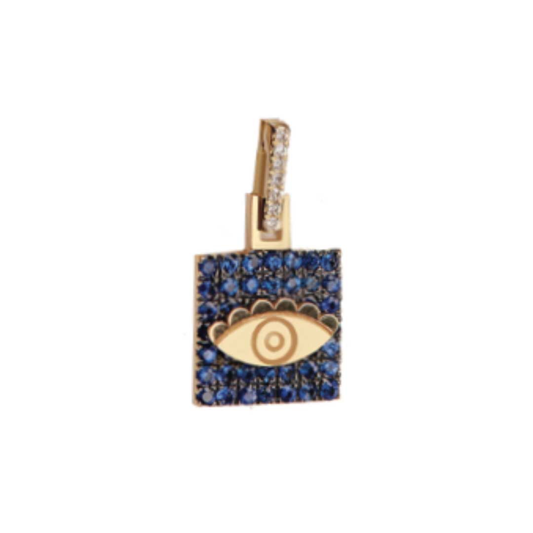 Charmed - My Eyes Charm - Sapphire, Yellow Gold