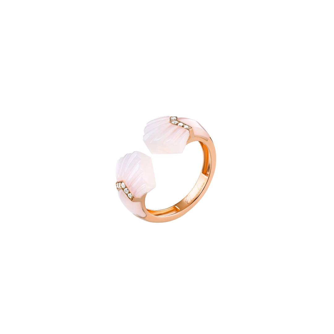 Elements Ring Outlined In Diamonds Pink Opal Rose gold