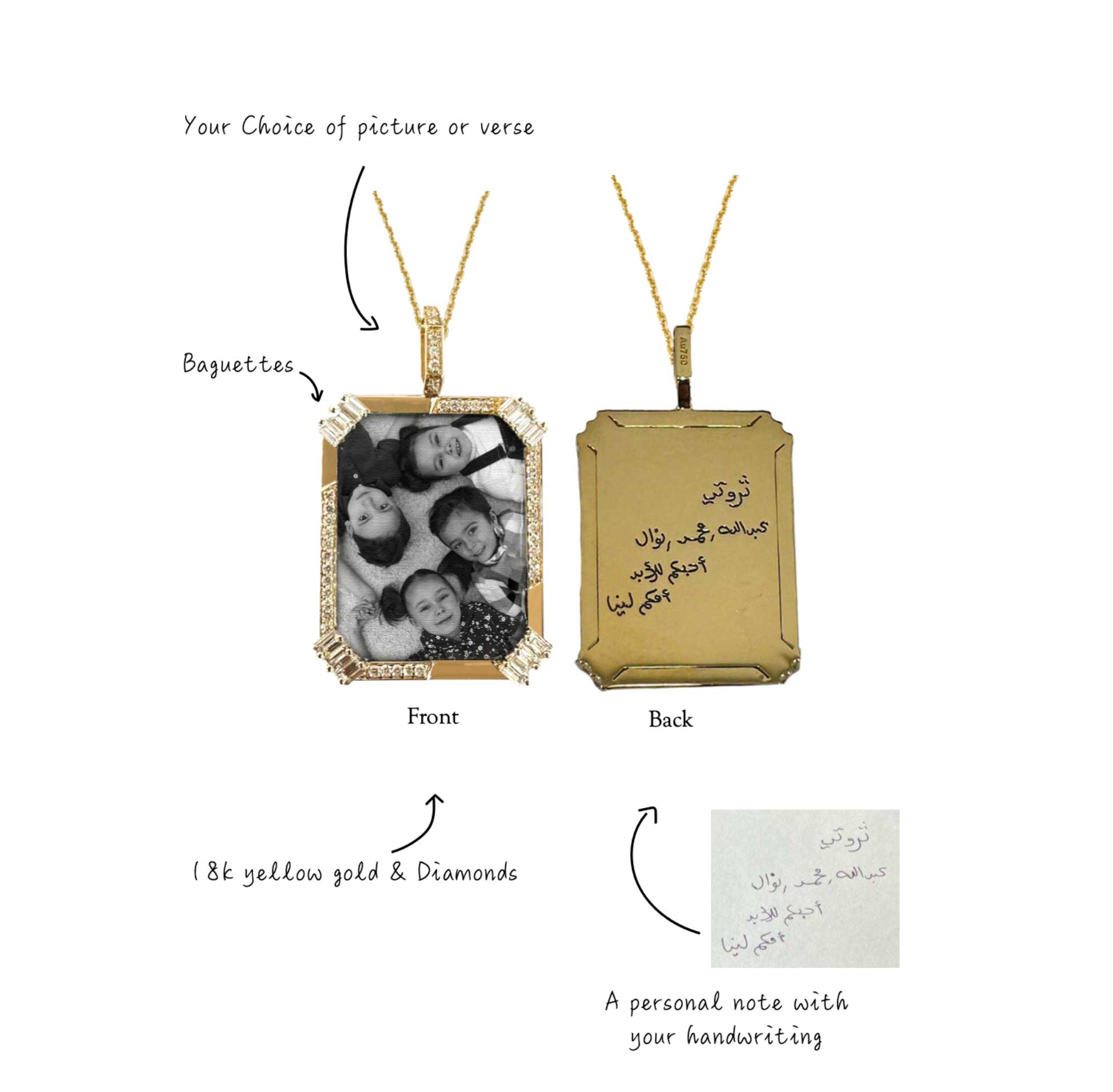 Golden Picture Pendant - Charmaleena Jewellery