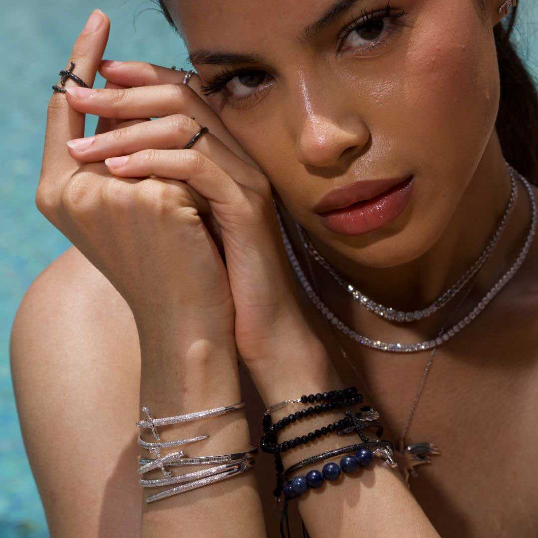 Swords Of Love Double Cuff Bracelet - Charmaleena Jewellery