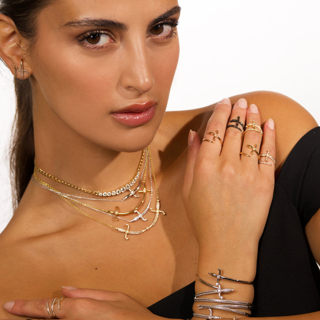 Swords Of Love Necklace - Rose