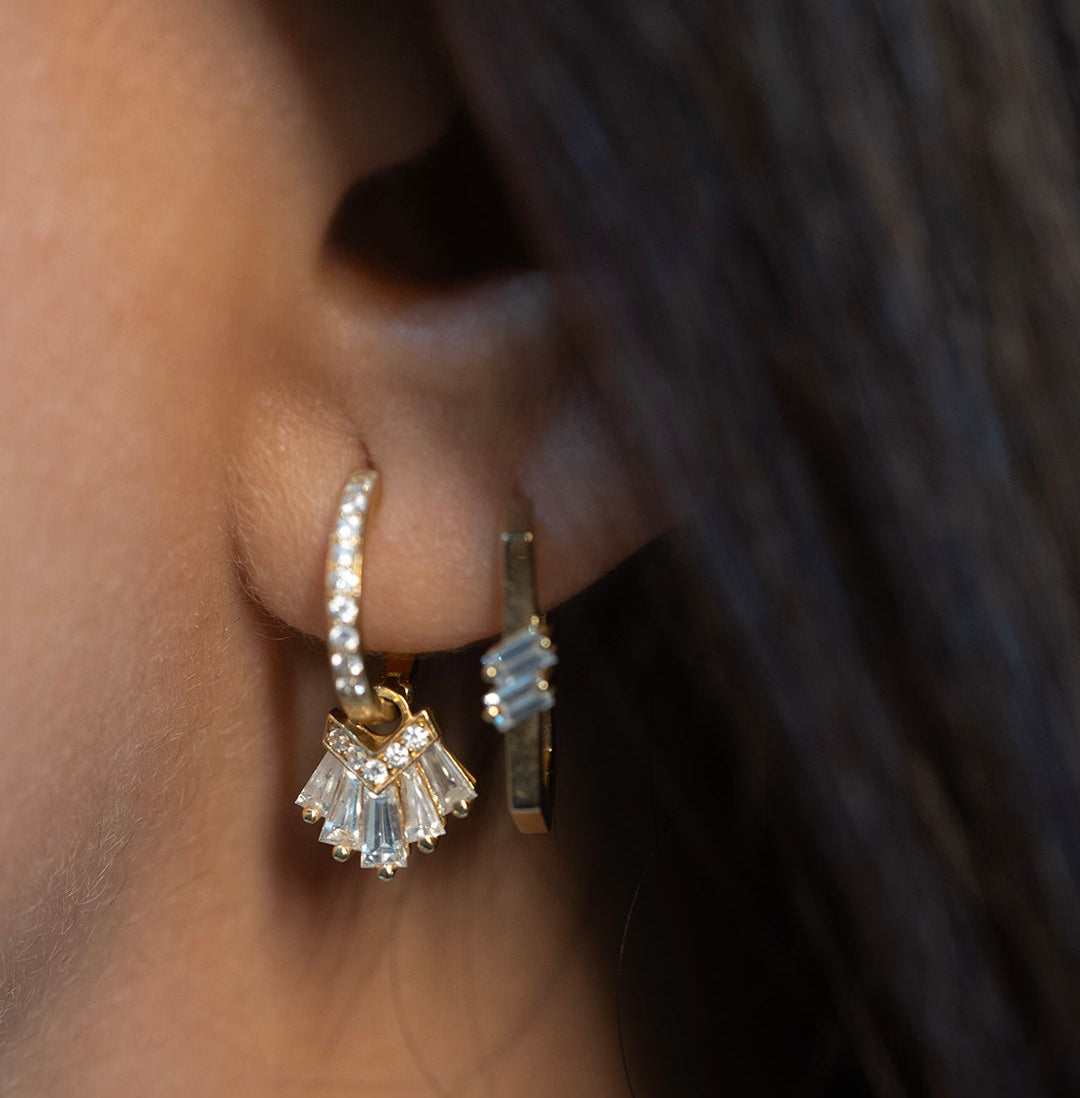 Elements - Classic Huggie Earrings - Paved