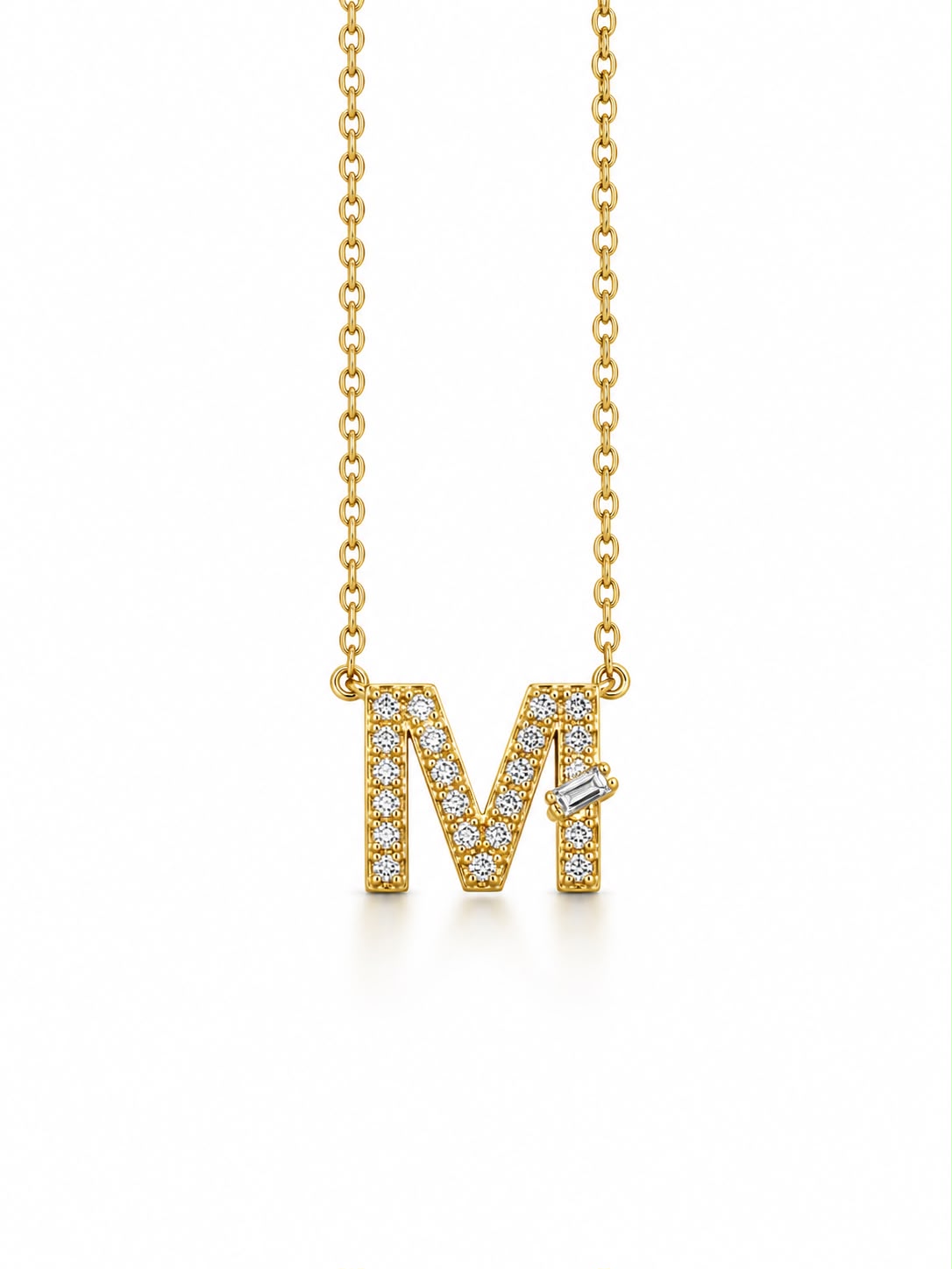 CA–LOVE–GRAPHY NECKLACE - SINGLE LETTER - PAVED -(M)