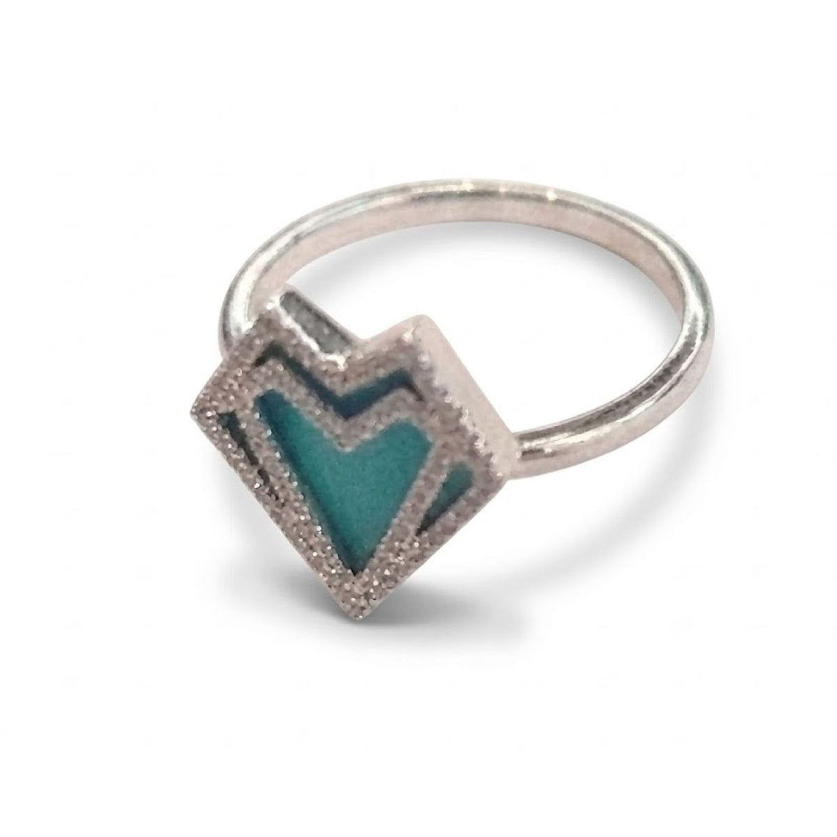 My Heart Ring -Turquoise - White Gold