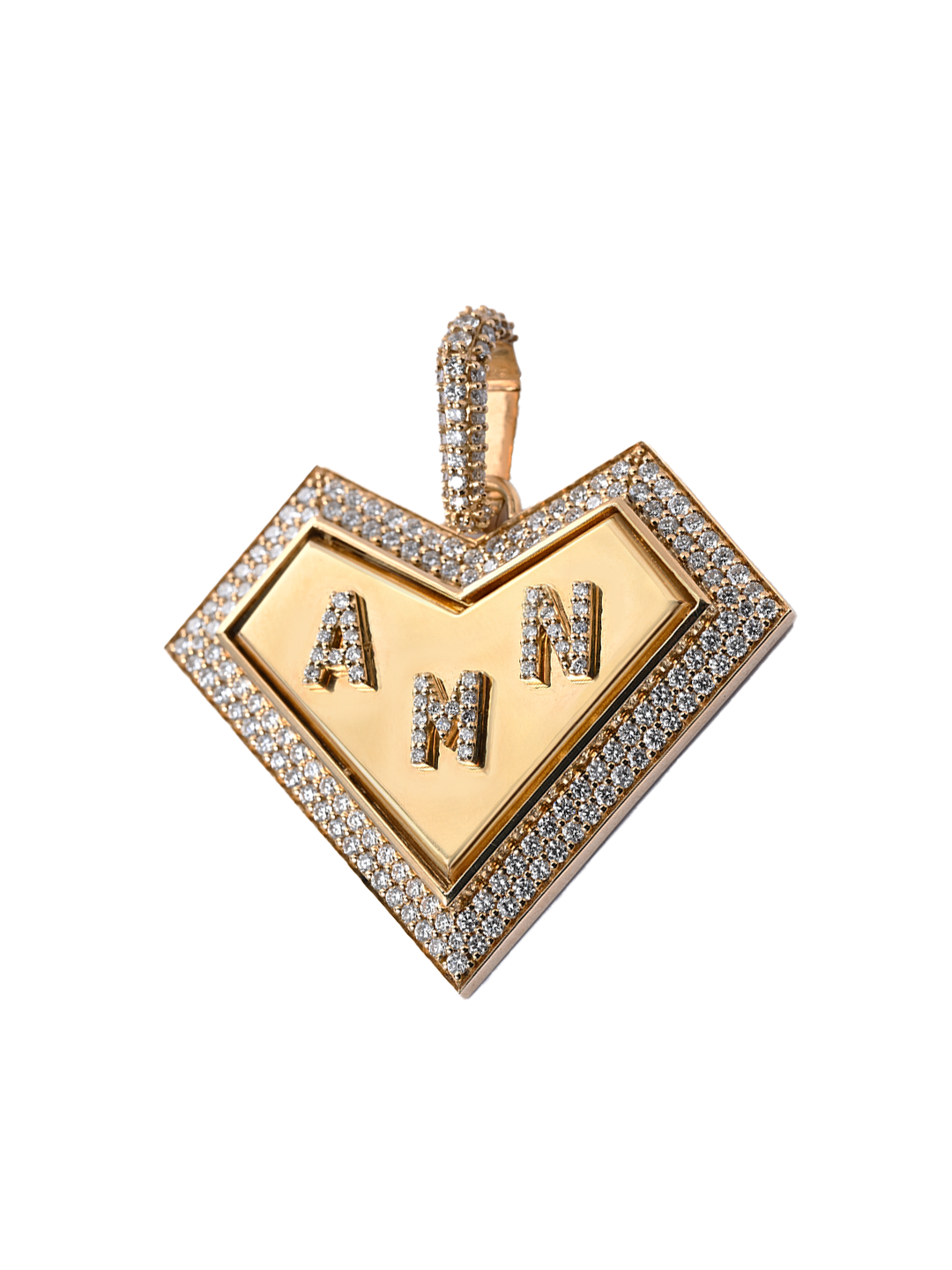 My Heart Medallion- Custom Special edition - Three Letter - Paved in Diamonds - Charmaleena Jewellery - Diamond Jewellery - My Heart