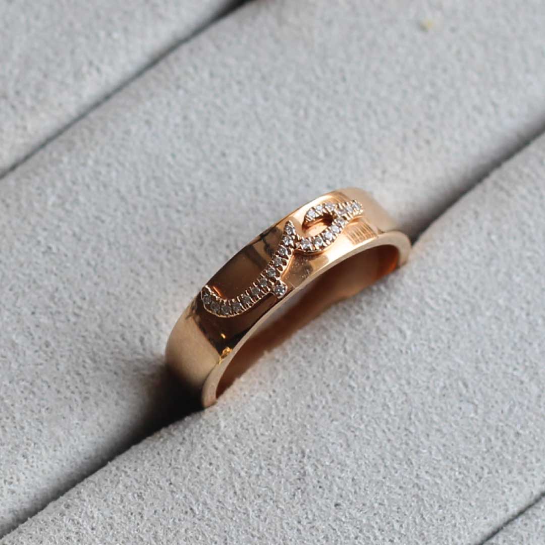 Ca-love-graphy Love Band Yellow Gold - Charmaleena Jewellery