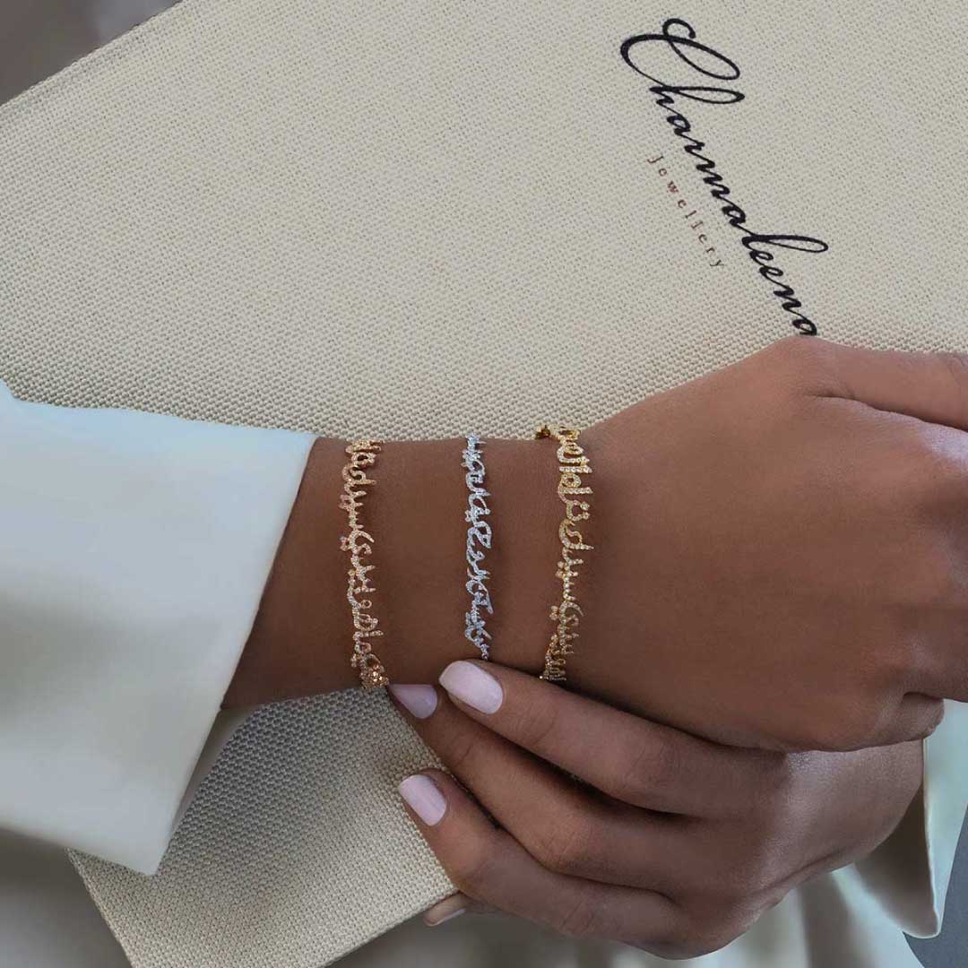 Ca-love-graphy Poem Bracelet - White - Charmaleena Jewellery
