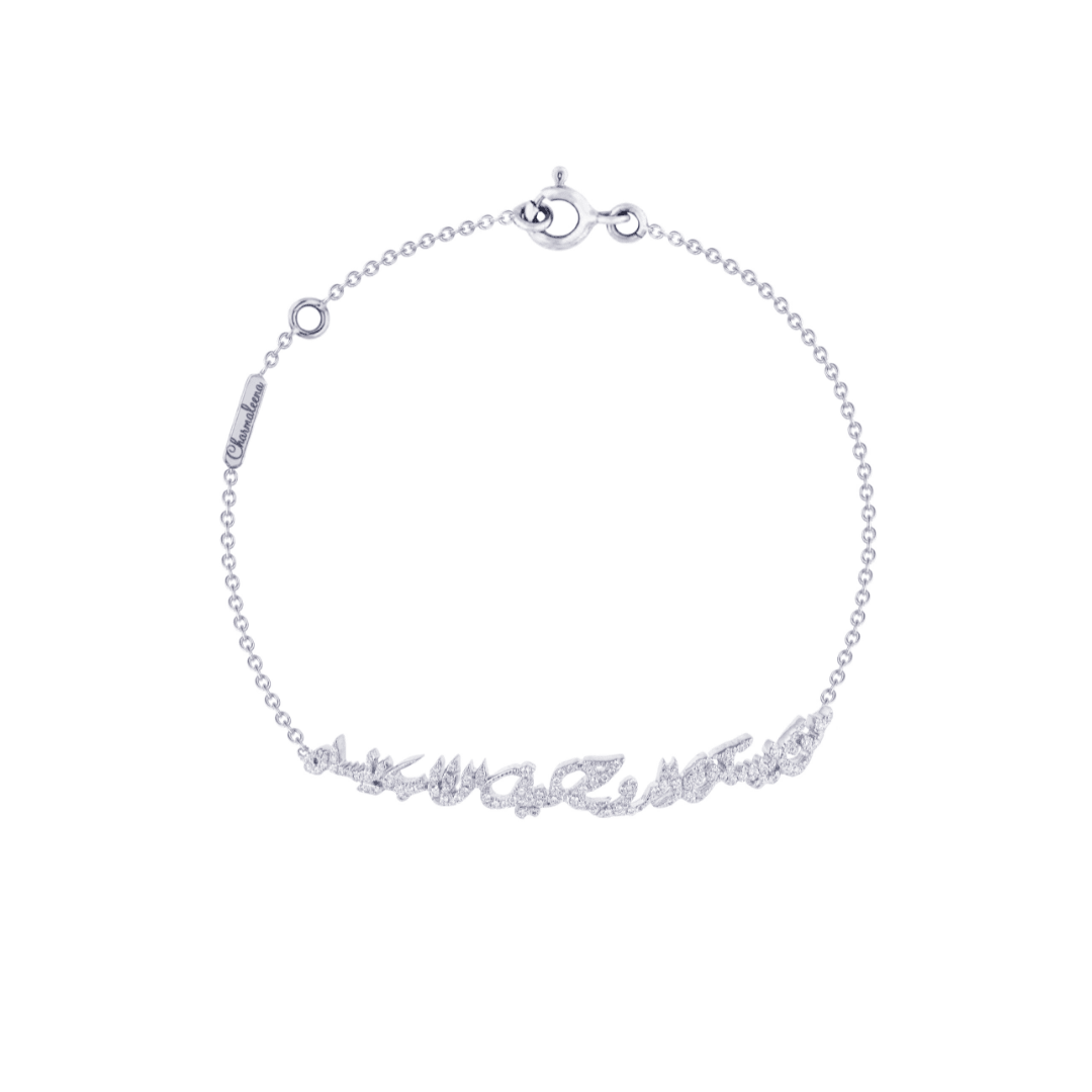 Ca-love-graphy Half Poem Bangle - White - Charmaleena Jewellery