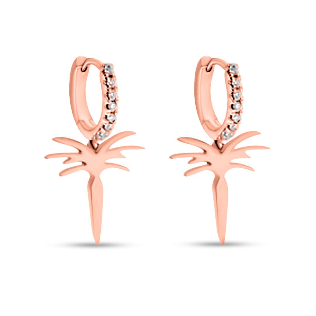 Edges Of Nature Petite Hoop Earrings - Rose - Charmaleena Jewellery