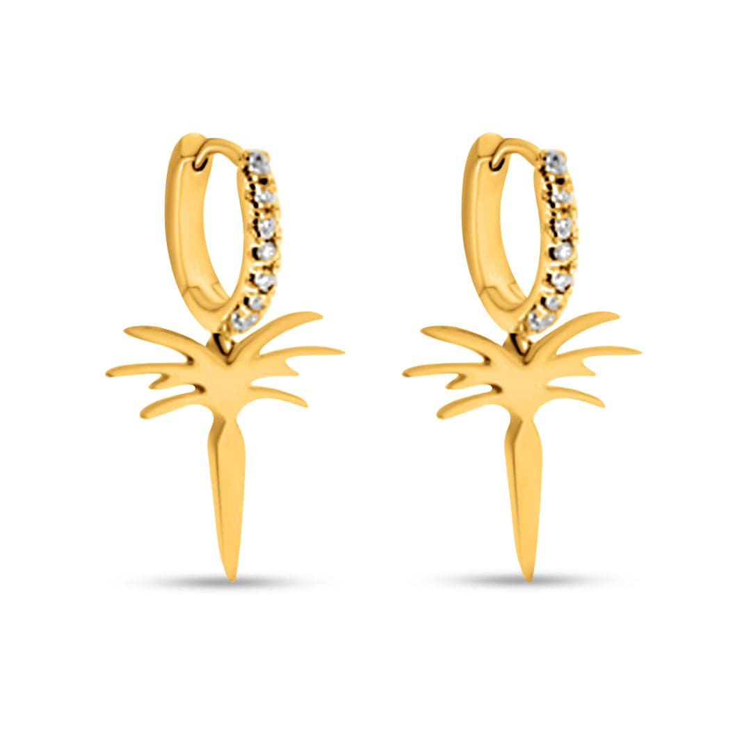 Edges Of Nature Petite Hoop Earrings - Yellow - Charmaleena Jewellery