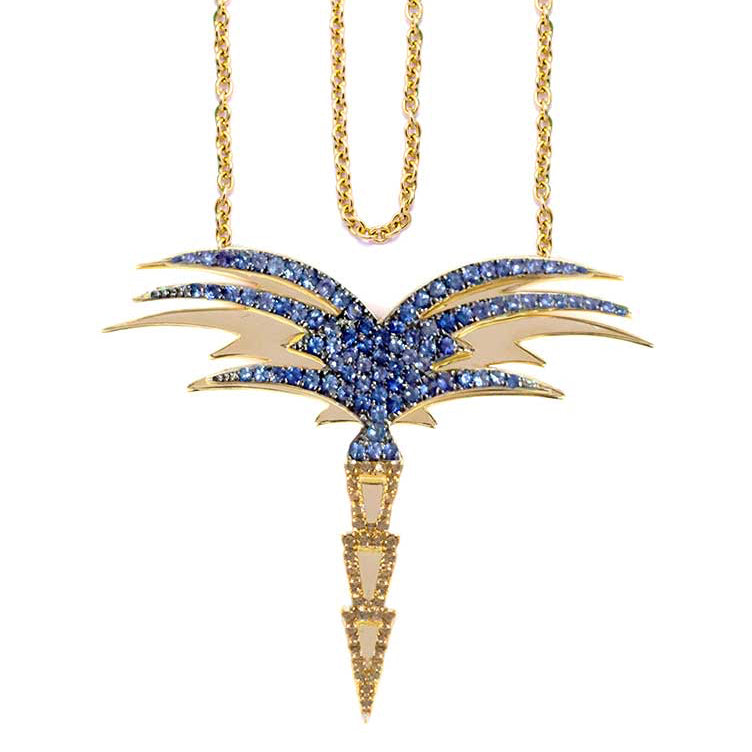 Edges of Nautre Double Chain Necklace - Blue - Charmaleena Jewellery