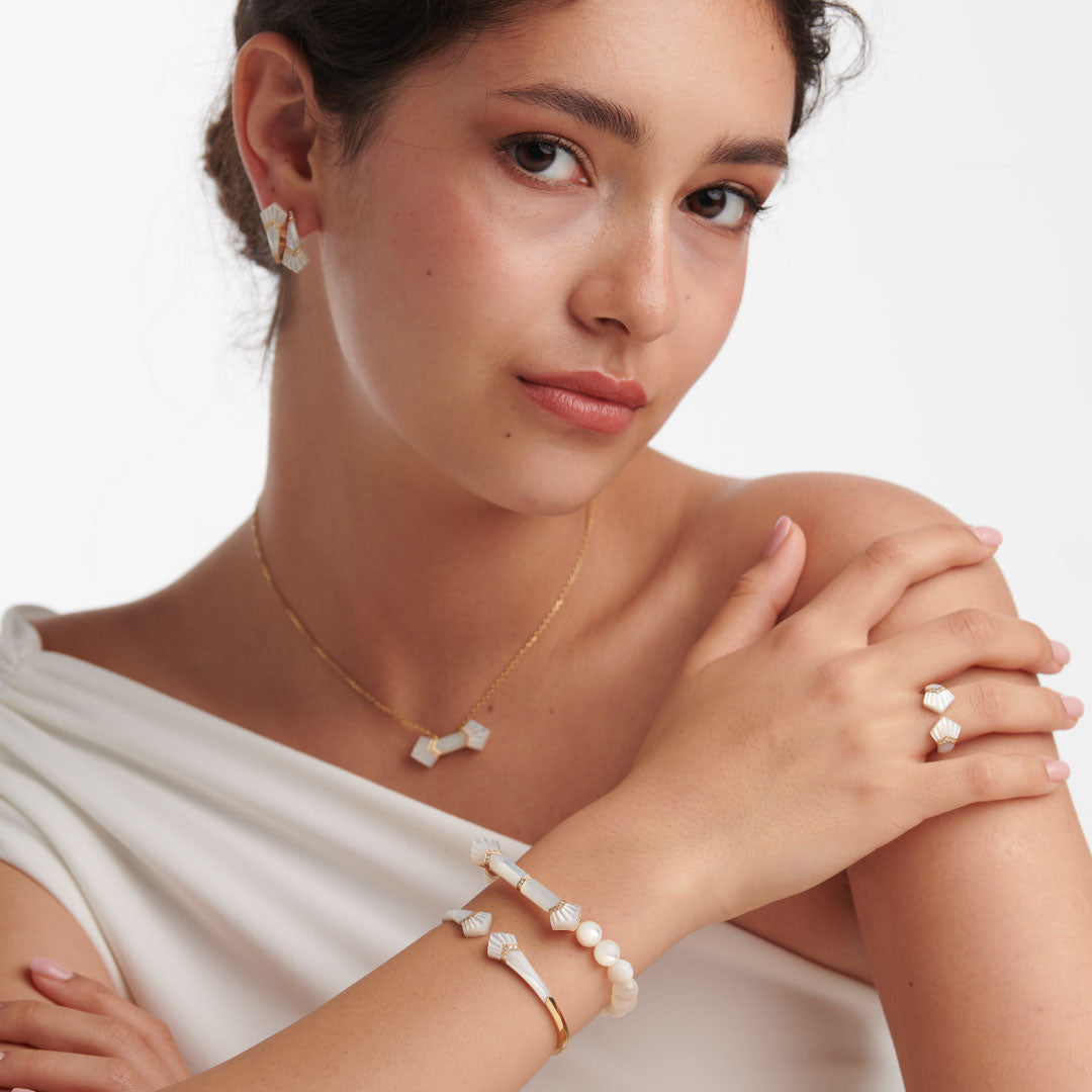 Elements Bangle - White - Charmaleena Jewellery