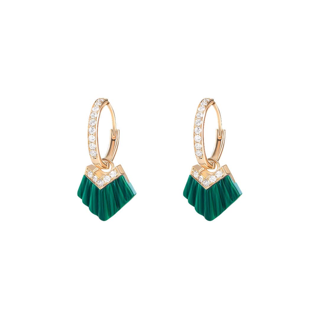 Elements Ear Huggie Earrings - Green - Charmaleena Jewellery